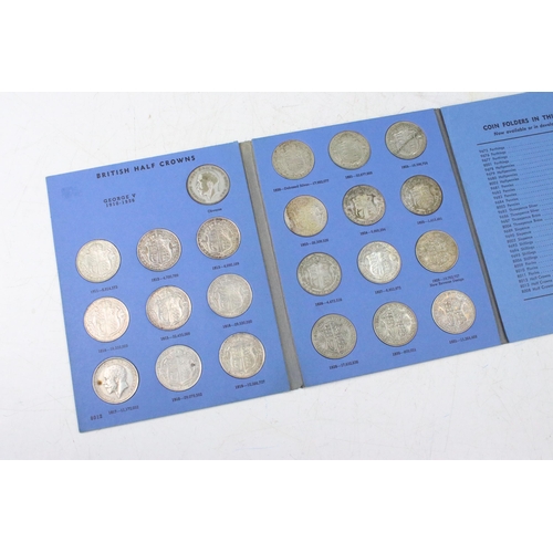 152 - A large collection of British pre decimal coins within folders to include a good selection of pre 19... 