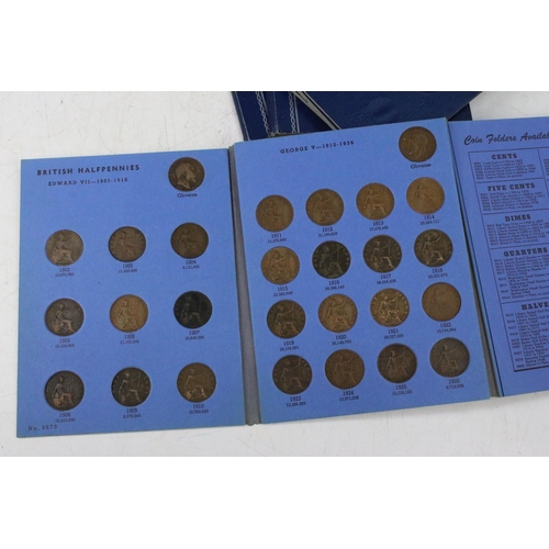 152 - A large collection of British pre decimal coins within folders to include a good selection of pre 19... 