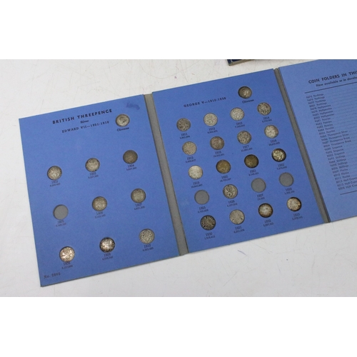 152 - A large collection of British pre decimal coins within folders to include a good selection of pre 19... 