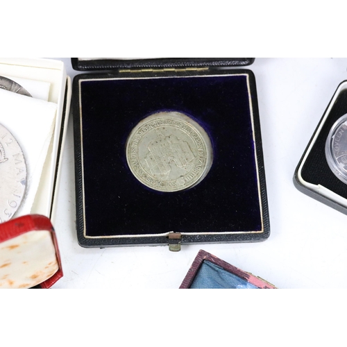 16 - A large collection of Royal and Sporting related medals and medallions to include silver examples.