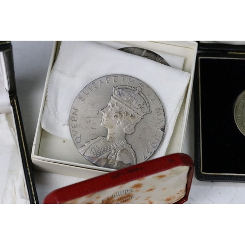 16 - A large collection of Royal and Sporting related medals and medallions to include silver examples.