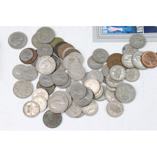 183 - A large collection of mainly United Kingdom pre decimal coins to include half crowns, florins, shill... 