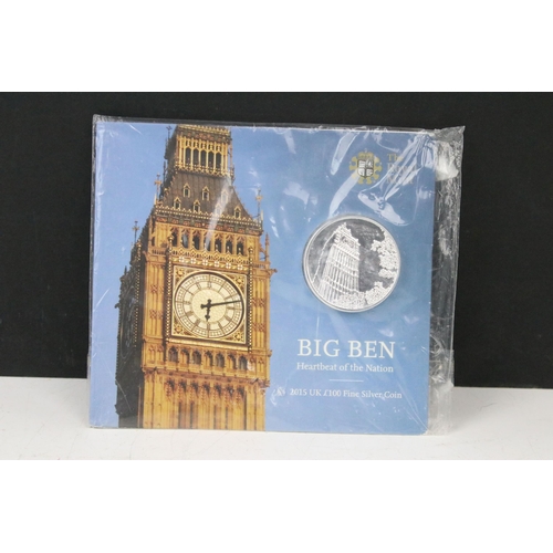 220 - A Royal Mint United Kingdom 2015 fine silver £100 coin within original Royal Mint packaging.