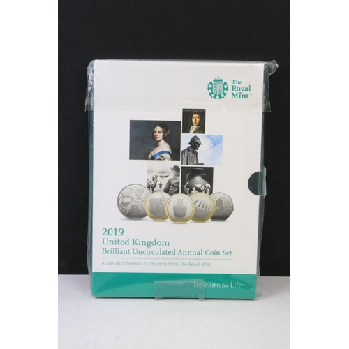 223 - Two Royal Mint United Kingdom brilliant uncirculated annual coin year sets to include 2019 and 2022 ... 