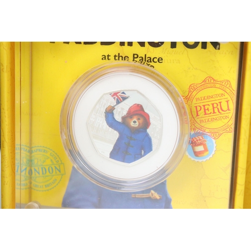 231 - Two Royal Mint 2018 Paddington Bear United Kingdom silver proof 50p coins to include 'At The Palace'... 