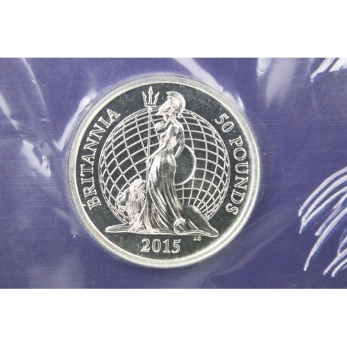 238 - Two Royal Mint United Kingdom £50 fine silver brilliant uncirculated coins to include 2015 and 2016 ... 