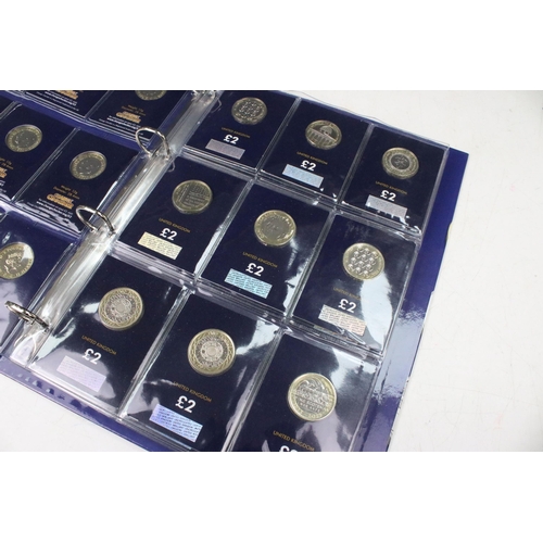 241 - A collection of Royal Mint United Kingdom £2 collectors coins contained within a change checker albu... 