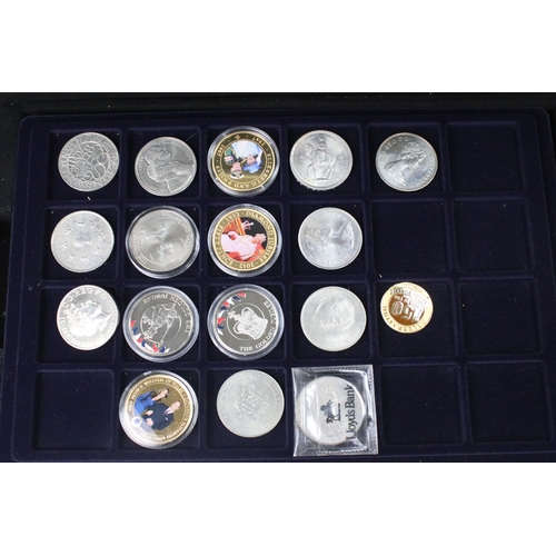 251 - A collection of mainly British coins contained within a aluminium coin collectors case to include co... 