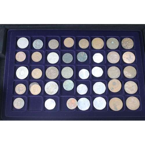 251 - A collection of mainly British coins contained within a aluminium coin collectors case to include co... 