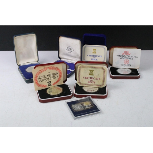 271 - A collection of seven silver proof coin sets within original fitted display cases to include the 197... 