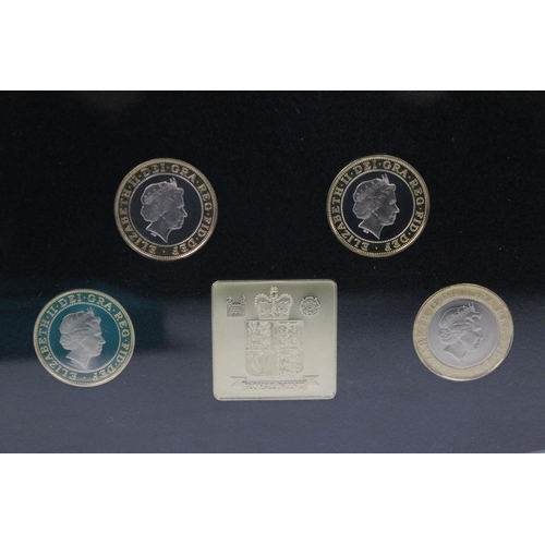 296 - A Royal Mint Manchester Commonwealth Games 2002 Proof Coin Set, with four £2 coins and an ingot, cas... 