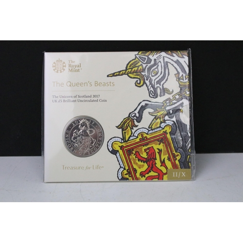 5 - A collection of ten British Royal Mint brilliant uncirculated £5 coins to include 2018 Pride of Engl... 