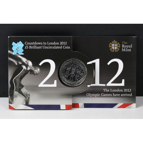 6 - A collection of ten British Royal Mint brilliant uncirculated £5 coins to include 2012 Diamond Jubil... 