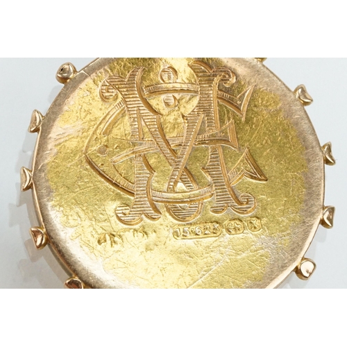 273 - 1897 half sovereign coin pendant set within a 15ct gold mount with diamond set bale, on a 9ct gold f... 