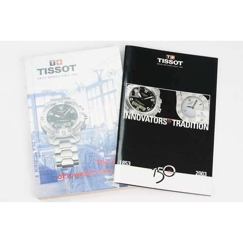 280 - Tissot PR 100 stainless steel wrist watch. The watch having a round face with white dial with arabic... 