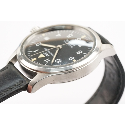 286 - IWC Mark XII automatic wristwatch having a black face with white enamelled arabic numerals to the ch... 