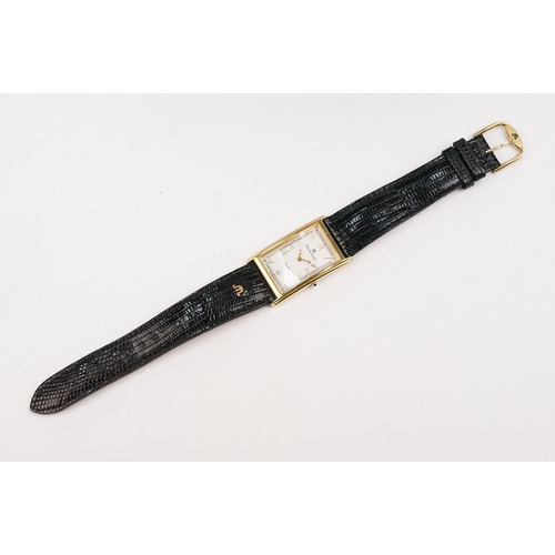 289 - Maurice Lacroix quartz wrist watch having a white face with a rectangular face with white dial and r... 