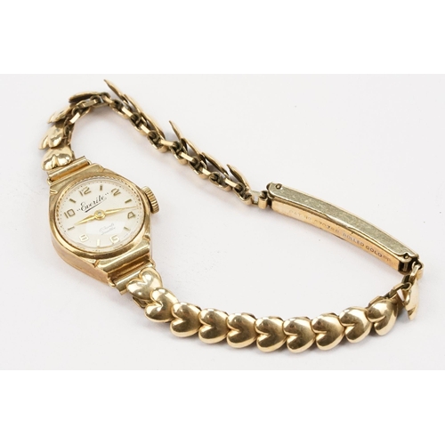 290 - Two vintage 9ct gold wrist watches to include a Peerex watch with round face and arabic numerals to ... 