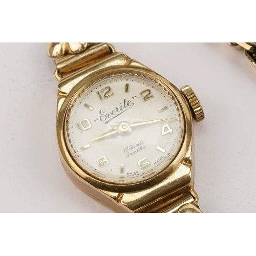 290 - Two vintage 9ct gold wrist watches to include a Peerex watch with round face and arabic numerals to ... 