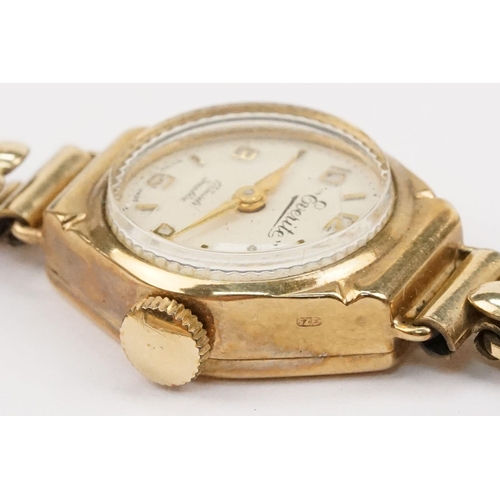 290 - Two vintage 9ct gold wrist watches to include a Peerex watch with round face and arabic numerals to ... 