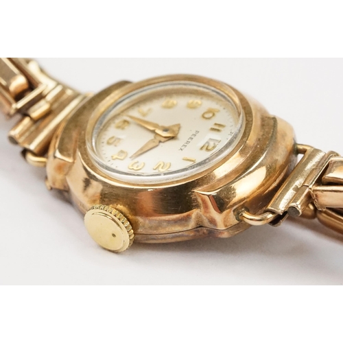 290 - Two vintage 9ct gold wrist watches to include a Peerex watch with round face and arabic numerals to ... 