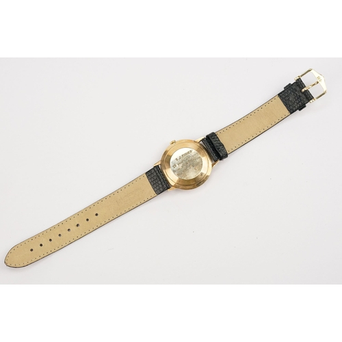 293 - 9ct gold case Smiths Astral wristwatch having a round face with triangular markings to chapter ring ... 