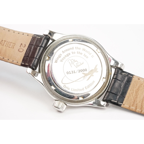 309 - Oris wings around the world II voyage to the ice Polly Vacher limited edition wristwatch. The watch ... 