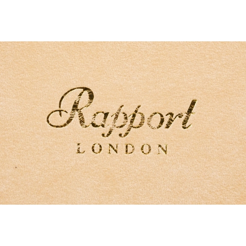 312 - Rapport of London wooden watch box with eight velvet lined compartments.