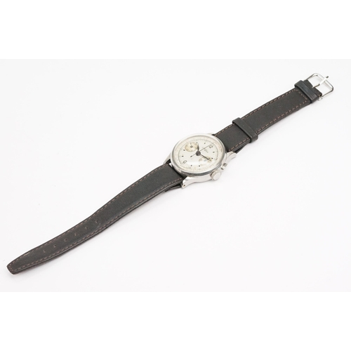 325 - 1930s Lemania wrist watch having a silvered dial with arabic and baton markers to the chapter ring, ... 