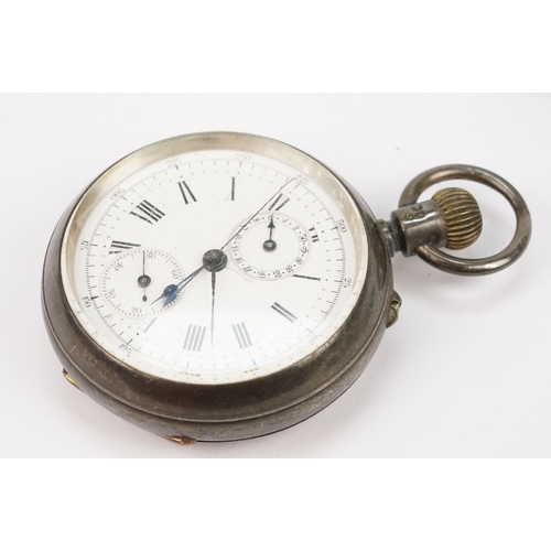 331 - 19th Century Victorian silver cased open face pocket watch. The watch having a white enamelled face ... 