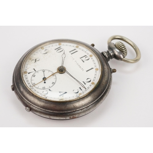 331 - 19th Century Victorian silver cased open face pocket watch. The watch having a white enamelled face ... 