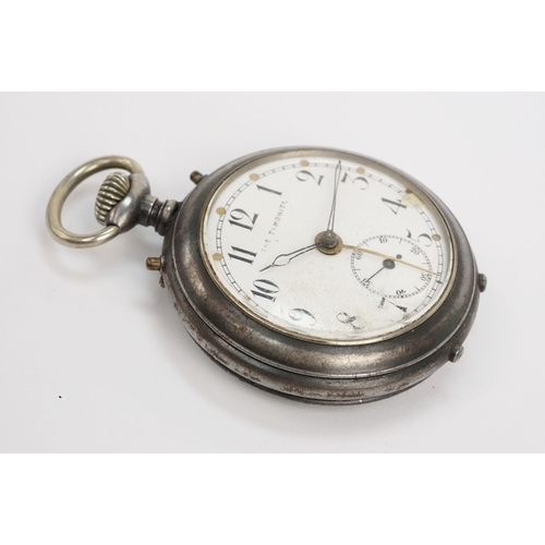 331 - 19th Century Victorian silver cased open face pocket watch. The watch having a white enamelled face ... 