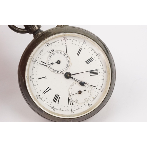 331 - 19th Century Victorian silver cased open face pocket watch. The watch having a white enamelled face ... 