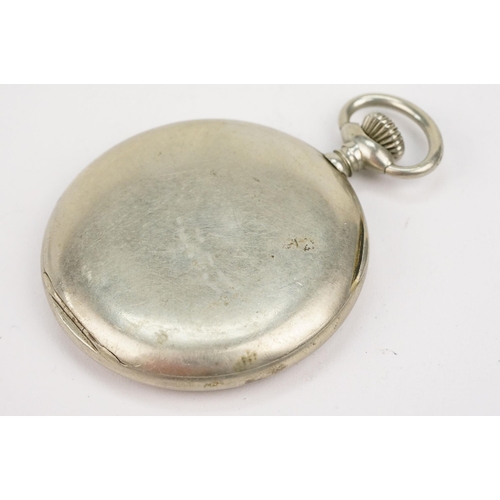 332 - Group of three pocket watches to include a full hunter gold plated pocket watch with a white enamell... 