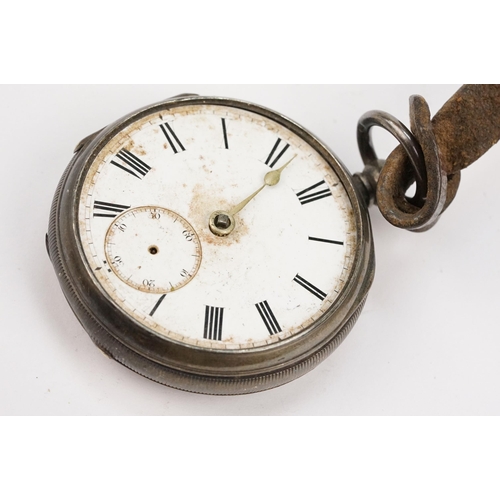 334 - Three silver open faced pocket watches with white enamelled faces. All London hallmarked to inner ca... 