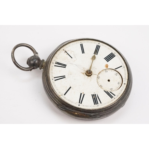 334 - Three silver open faced pocket watches with white enamelled faces. All London hallmarked to inner ca... 