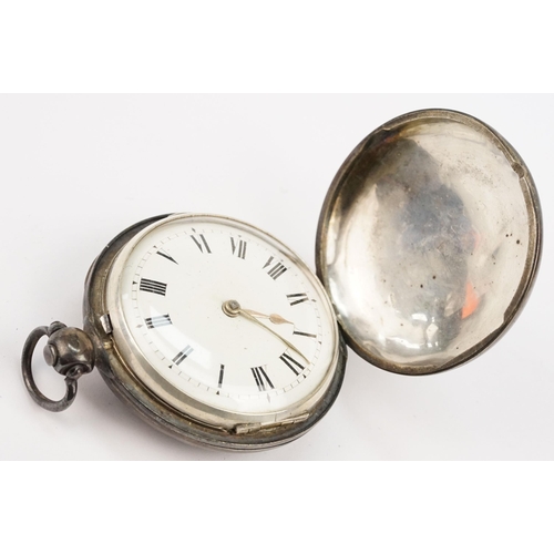 335 - Group of pocket watches to include a George III silver full hunter pocket watch (hallmarked London t... 