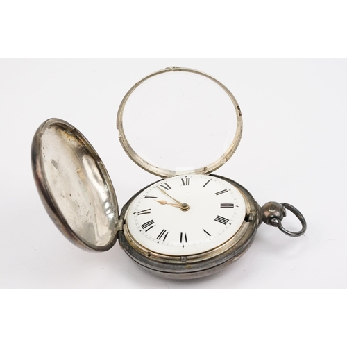 335 - Group of pocket watches to include a George III silver full hunter pocket watch (hallmarked London t... 