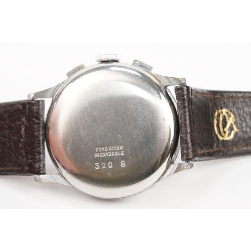 297 - 1940s Lewyt sales award chronograph wrist watch having a silvered dial with two subsidiary dials to ... 