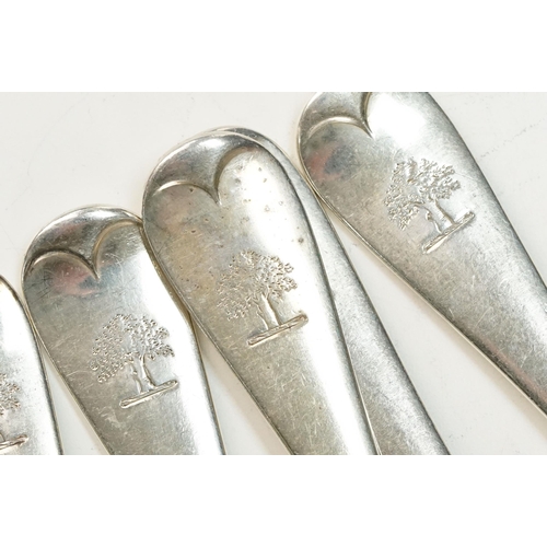 341 - 19th Century Victorian extensive silver cutlery set. The set to include 9 spoons, 21 large forks, 8 ... 