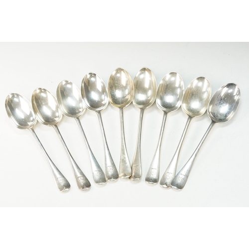 341 - 19th Century Victorian extensive silver cutlery set. The set to include 9 spoons, 21 large forks, 8 ... 