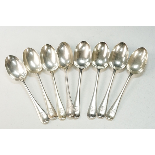 341 - 19th Century Victorian extensive silver cutlery set. The set to include 9 spoons, 21 large forks, 8 ... 