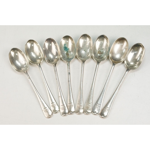 341 - 19th Century Victorian extensive silver cutlery set. The set to include 9 spoons, 21 large forks, 8 ... 