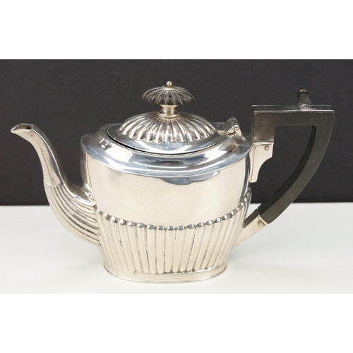 344 - 19th Century Victorian silver hallmarked bachelors tea set to include teapot, sugar bowl and cream j... 