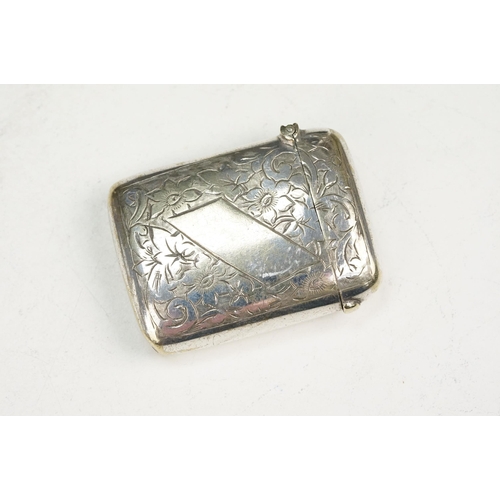 359 - Collection of silver and white metal items to include two silver hallmarked vesta cases, a silver pl... 