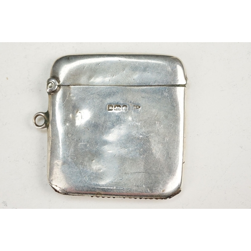 359 - Collection of silver and white metal items to include two silver hallmarked vesta cases, a silver pl... 