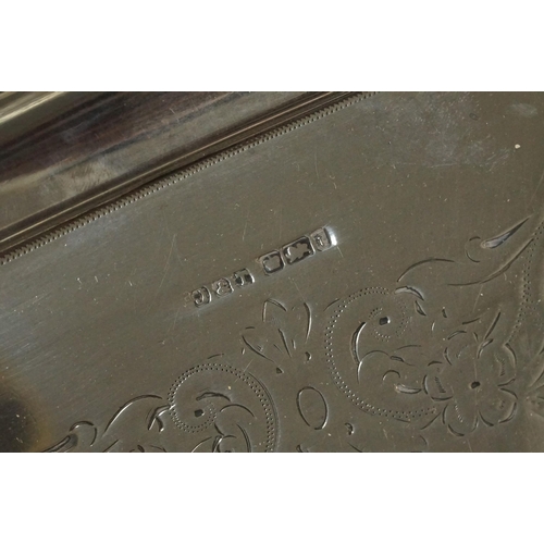 363 - Early 20th Century Edwardian silver serving tray having moulded twin handles with shell and acanthus... 