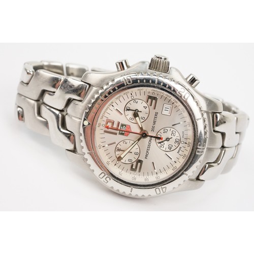 301 - Tag Heuer professional 200m stainless steel wrist watch. The watch having a silvered dial with three... 