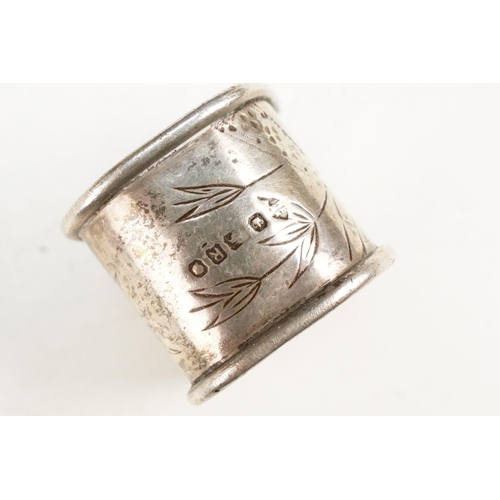 405 - Collection of silver hallmarked items to include two pepper pots, a pair of Victorian napkin rings o... 