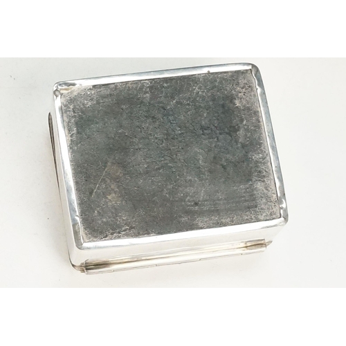 407 - Early 20th Century silver hallmarked cigarette box with wooden lining (hallmarked Birmingham 1919), ... 